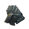 ebike leather fingerless gloves in a black leather