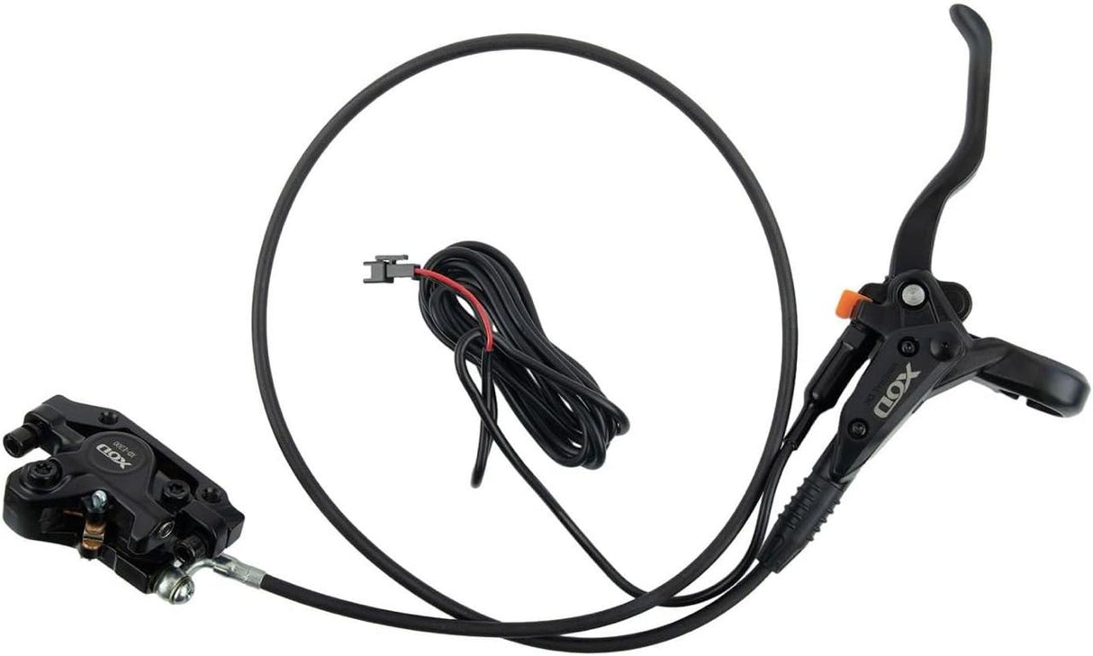 Bicycle brake lever and caliper assembly with cable