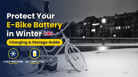 How to protect your e-bike battery in winter, e-bike parked in the snow at night