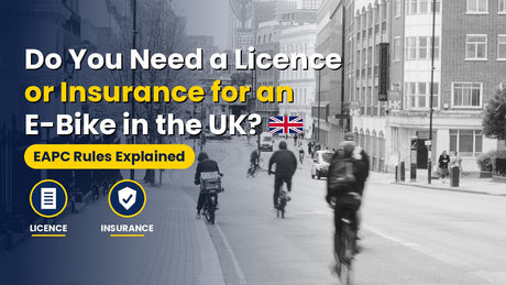 Do you need a licence or insurance for an e-bike in the UK, cyclists riding on a city street