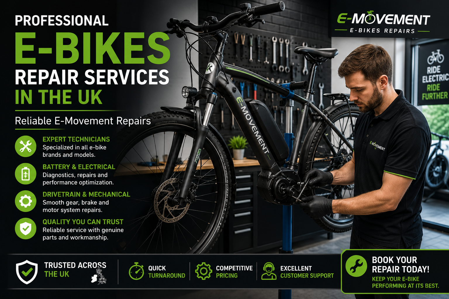 Professional E-Bikes Repair Services in the UK: Reliable E-Movement Repairs