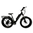 Aries by emovement: cblack fat tyre, step through frame ebike with a rear rack