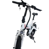 Commute folding ebike in white front view
