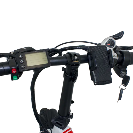 commute folding ebike display and handlebars