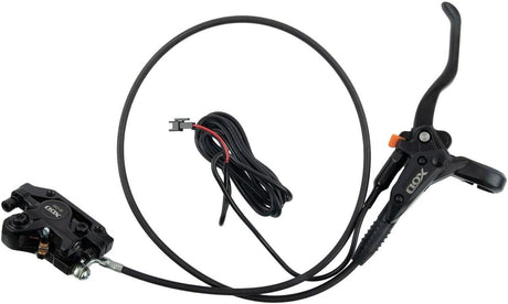 Bicycle brake lever and caliper assembly with cable