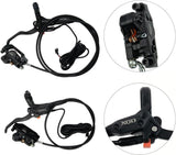 Bicycle brake lever and caliper assembly with XBD branding